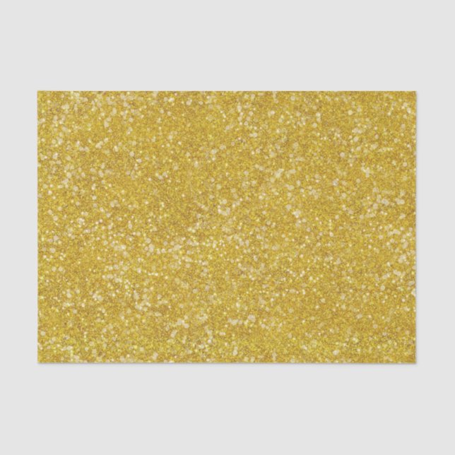 Mardi Gras Gold Solid Colour Faux Glitter Bling Tissue Paper (Front)