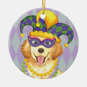 Mardi Gras Golden Ceramic Tree Decoration