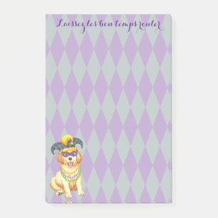 Mardi Gras Golden Retriever Post-it Notes