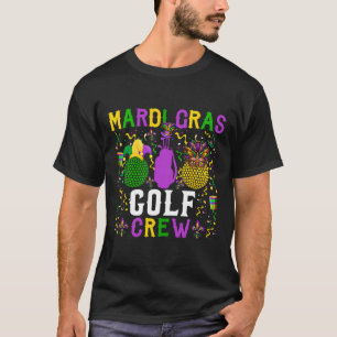 Mardi Gras Golf Crew Cute Masked Beads Player Team T-Shirt