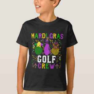 Mardi Gras Golf Crew Cute Masked Beads Player Team T-Shirt