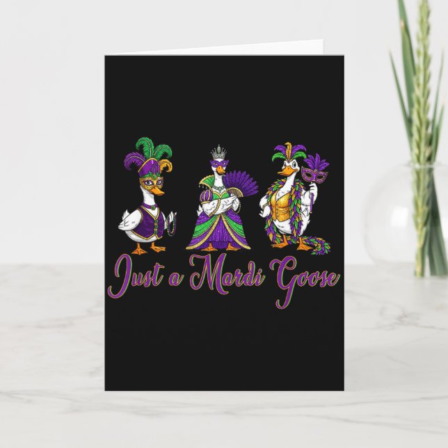 Mardi Gras Goose 2026 Gift Funny Tee Men,women  Card (Front)