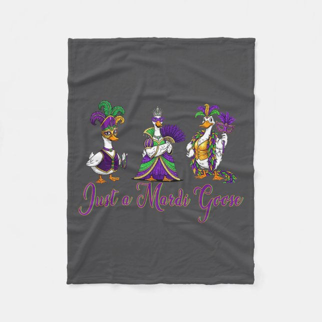 Mardi Gras Goose 2026 Gift Funny Tee Men, Women  Fleece Blanket (Front)