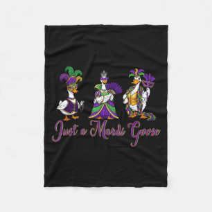 Mardi Gras Goose 2026 Gift Funny Tee Men,women  Fleece Blanket