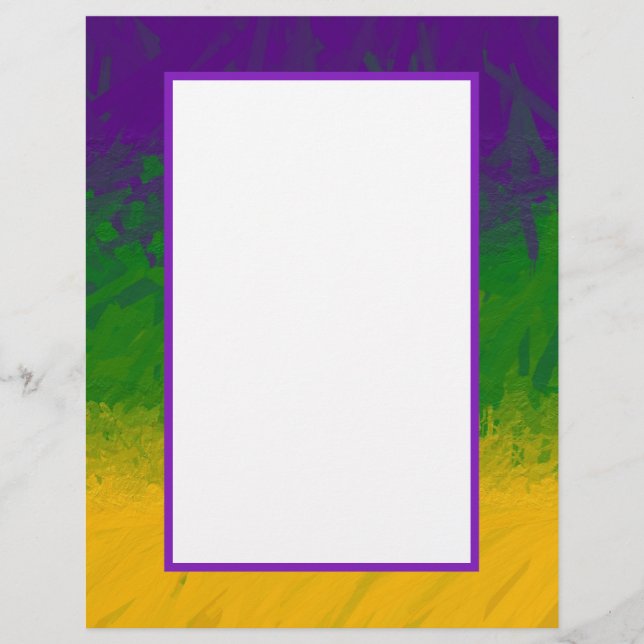 Mardi Gras Gradient Custom Letterhead (Front)
