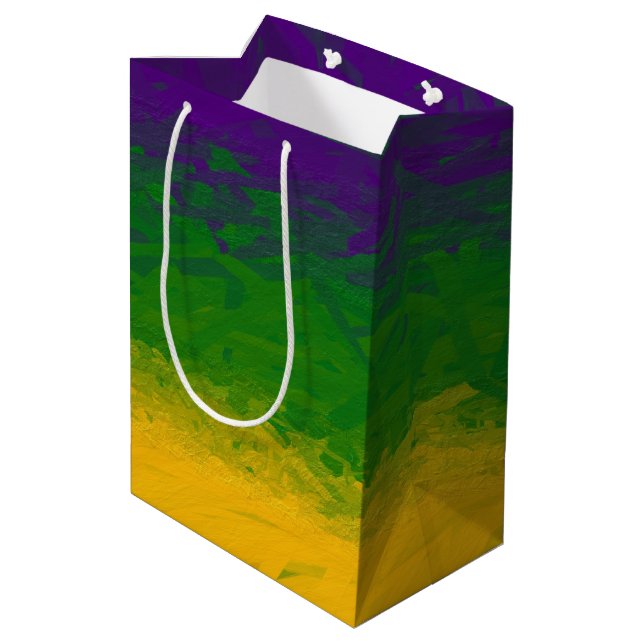 Mardi Gras Gradient Medium Gift Bag (Back Angled)