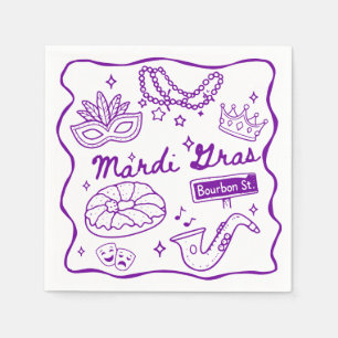 Mardi Gras Graduation Napkin