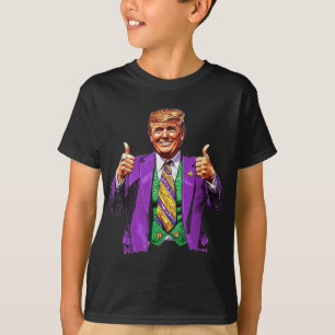 Mardi Gras Great Again Donald Trump American Flag T-Shirt