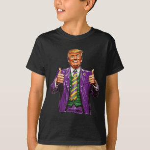 Mardi Gras Great Again Donald Trump American Flag T-Shirt
