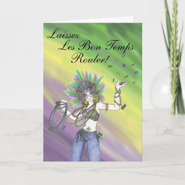 Mardi Gras Greeting Card (Front)