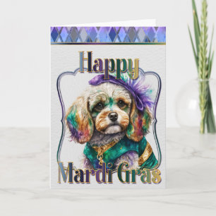 Mardi Gras Greeting Card Mardi Gras Cocker Spaniel