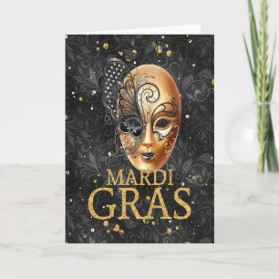 Mardi Gras Greeting Card, Mardi Gras Mask Card