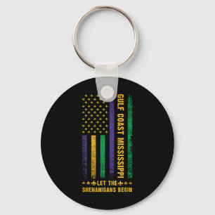 Mardi Gras Gulf Coast Mississippi Fleur-de-lis Usa Key Ring