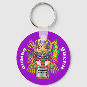 Mardi Gras Gumbo Queen View Hints please Key Ring