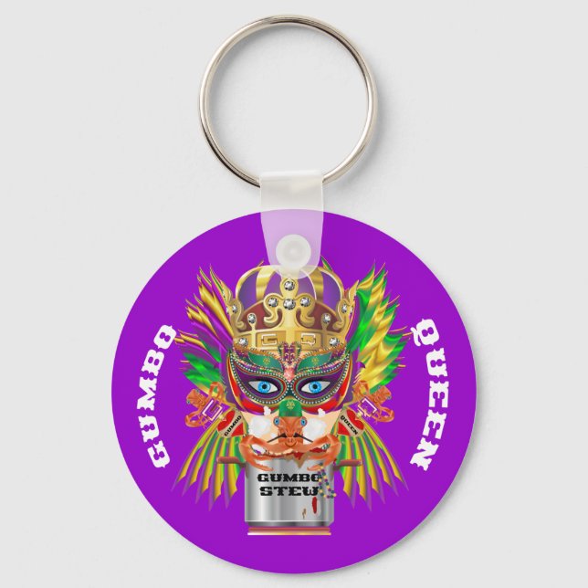 Mardi Gras Gumbo Queen View Hints please Key Ring (Front)