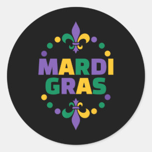 Mardi Gras Happy Mardi Gras Carnival  Classic Round Sticker