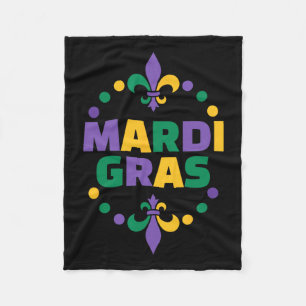 Mardi Gras Happy Mardi Gras Carnival  Fleece Blanket