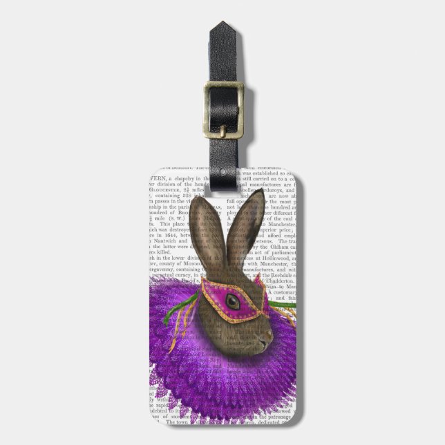Mardi Gras Hare 2 Luggage Tag (Front Vertical)