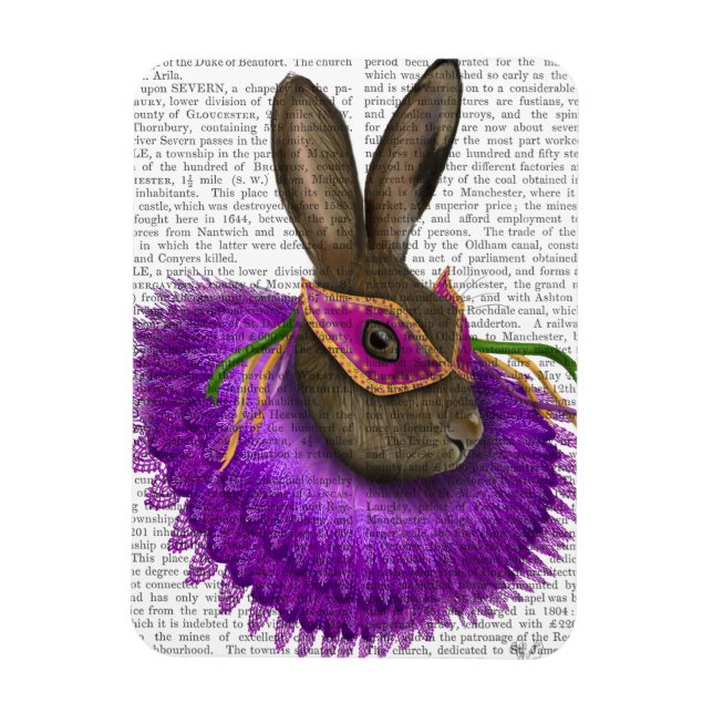 Mardi Gras Hare 2 Magnet (Vertical)