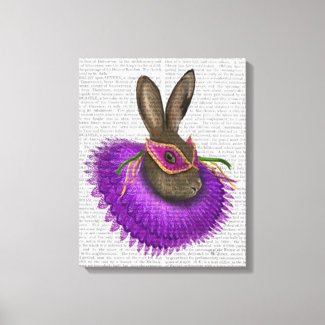 Mardi Gras Hare Canvas Print (Front)