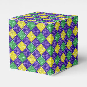 Mardi Gras Harlequin Diamond Carnival Pattern Favour Box