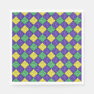 Mardi Gras Harlequin Diamond Carnival Pattern Napkin