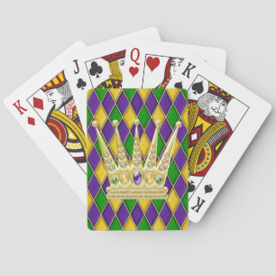 Mardi Gras Harlequin Diamond Crown Playing Cards