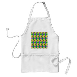 Mardi Gras Harlequin Fleur De Lis Standard Apron