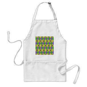 Mardi Gras Harlequin Fleur De Lis Standard Apron