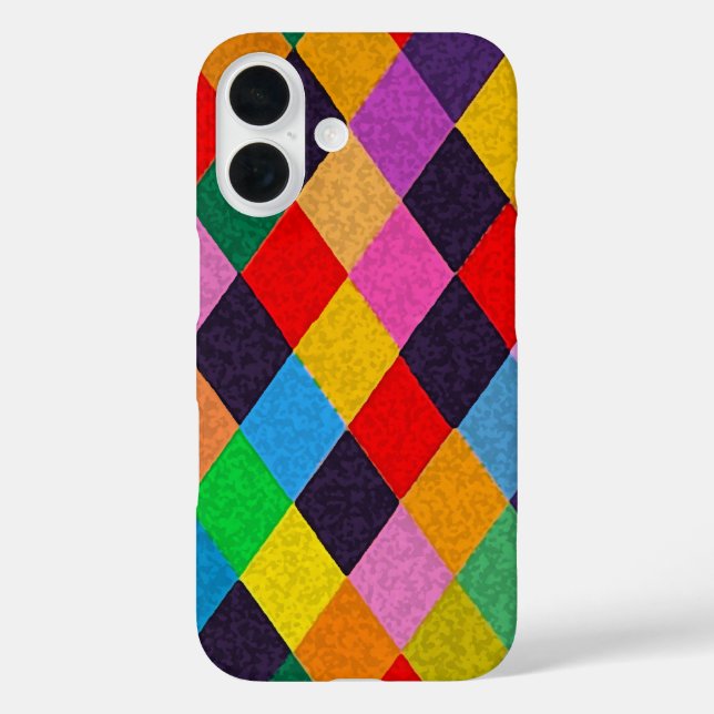 MARDI GRAS HARLEQUIN PATTERN Colourful Rhombi Case-Mate iPhone Case (Back)