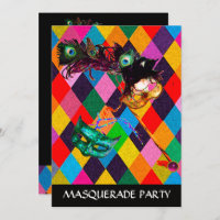 MARDI GRAS HARLEQUIN PATTERN Colourful Rhombi 