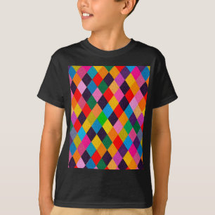MARDI GRAS HARLEQUIN PATTERN Colourful Rhombi T-Shirt