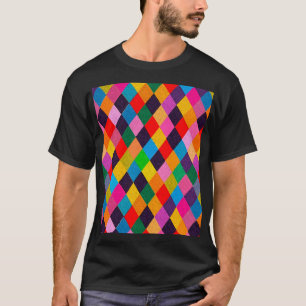MARDI GRAS HARLEQUIN PATTERN Colourful Rhombi T-Shirt