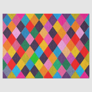 MARDI GRAS HARLEQUIN PATTERN Colourful Rhombi Tissue Paper