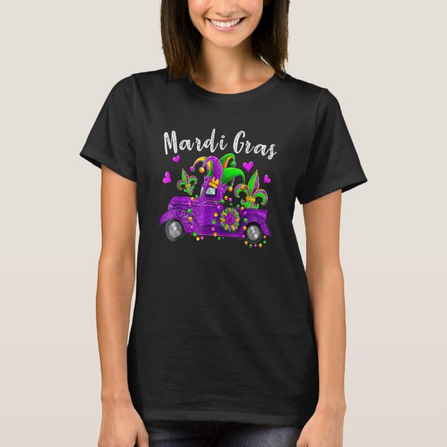 Mardi Gras Hat Beads Mardi Gras Truck Kids Boys Gi T-Shirt (Front)