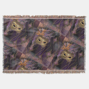 Mardi Gras Hat Throw Blanket