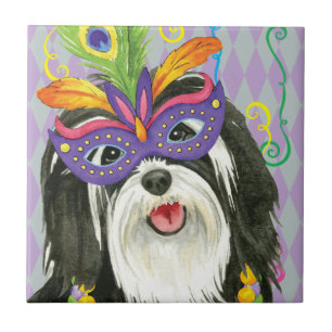 Mardi Gras Havanese Tile