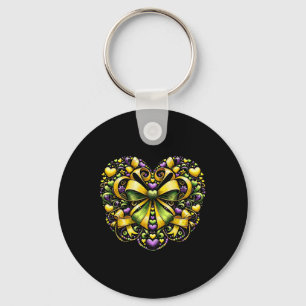Mardi Gras Heart Fat Tuesday New Orleans Women Kid Key Ring