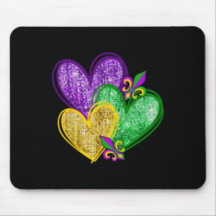 Mardi Gras Heart Fleur-de-lis Symbol Carnival Men Mouse Mat