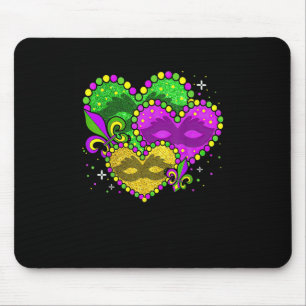 Mardi Gras Heart Fleur-de-lys Symbol Mardi Gras  Mouse Mat