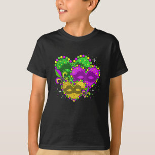 Mardi Gras Heart Fleur-de-lys Symbol Mardi Gras T-Shirt