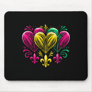 Mardi Gras Hearts Cute Outfit Women Girls 2025 Mar Mouse Mat