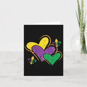 Mardi Gras Hearts Cute Outfit Women Girls Kids Tod Card