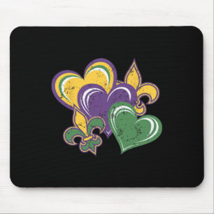 Mardi Gras Hearts Cute Outfit Women Girls Kids Tod Mouse Mat