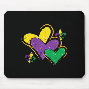 Mardi Gras Hearts Cute Outfit Women Girls Kids Tod Mouse Mat