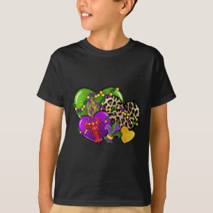 Mardi Gras Hearts Cute Outfit Women Girls Kids Tod T-Shirt
