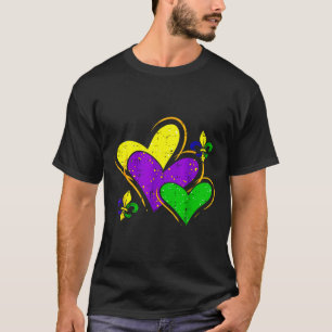 Mardi Gras Hearts Cute Outfit Women Girls Kids Tod T-Shirt
