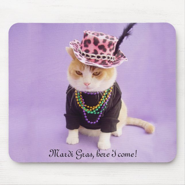 Mardi Gras, here I come! Mouse Mat (Front)