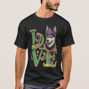 Mardi Gras Husky Word LOVE Masquerade T-Shirt