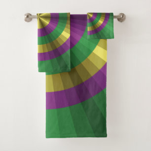 Mardi Gras Illusion Bathroom Towel Set